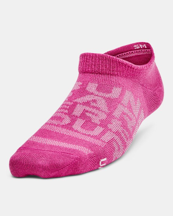 兒童UA Essential No Show Socks 6對裝 in Pink image number 1